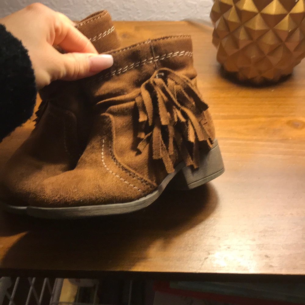 Fringe ankle booties